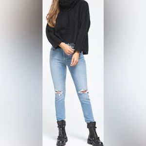 NWT - RE/DONE - High Rise Ankle Crop in 60s Fade With Destroy - Size 26